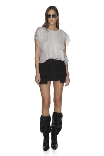White Silk Backless Top - PNK Casual