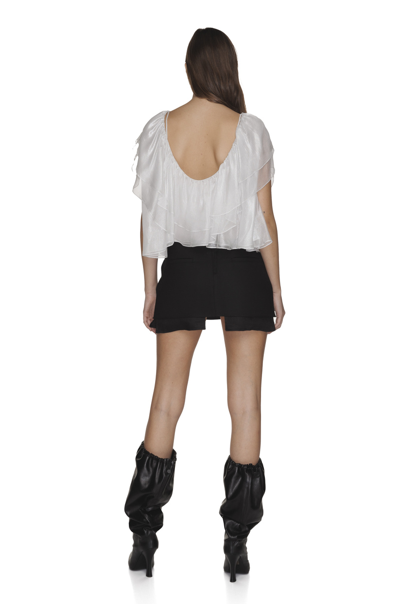 White Silk Backless Top PNK Casual
