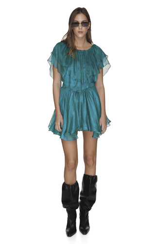 Backless Green Silk Mini Dress - PNK Casual