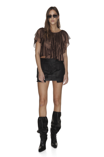 Brown Silk Backless Top - PNK Casual
