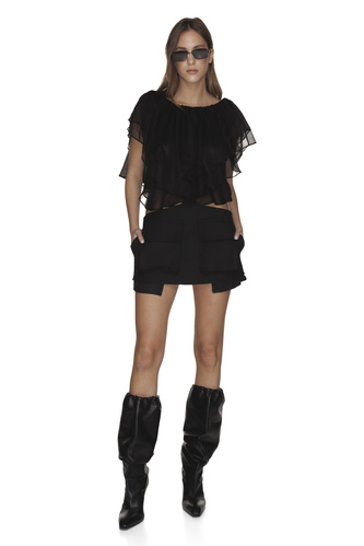 Black Silk Backless Top - PNK Casual